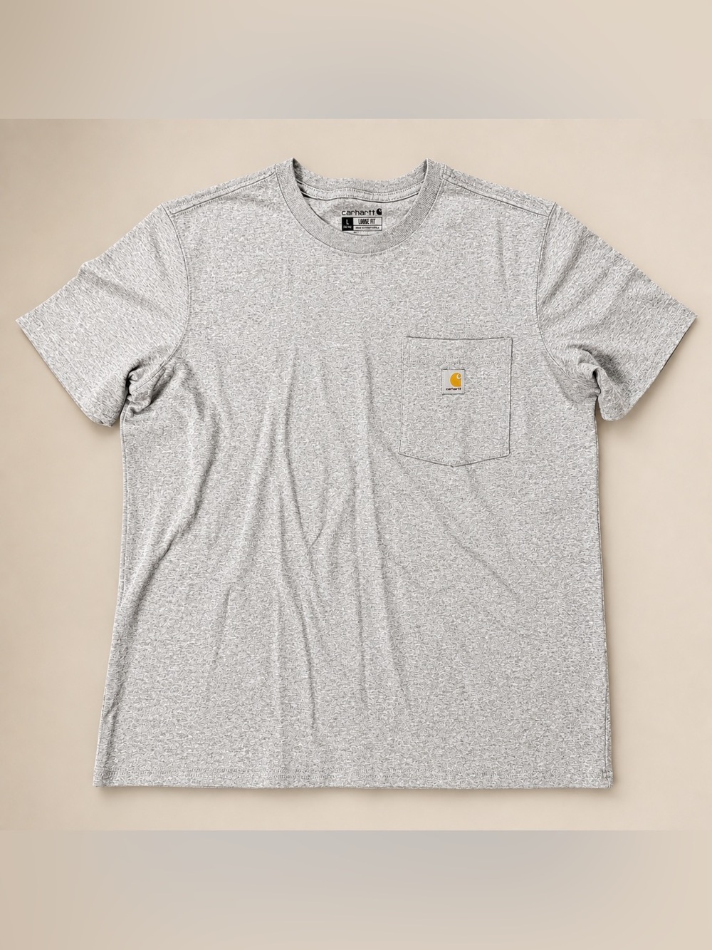 Carhartt Women’s Large Gray Loose Fit Pocket T-Shirt Heather Short Sleeve